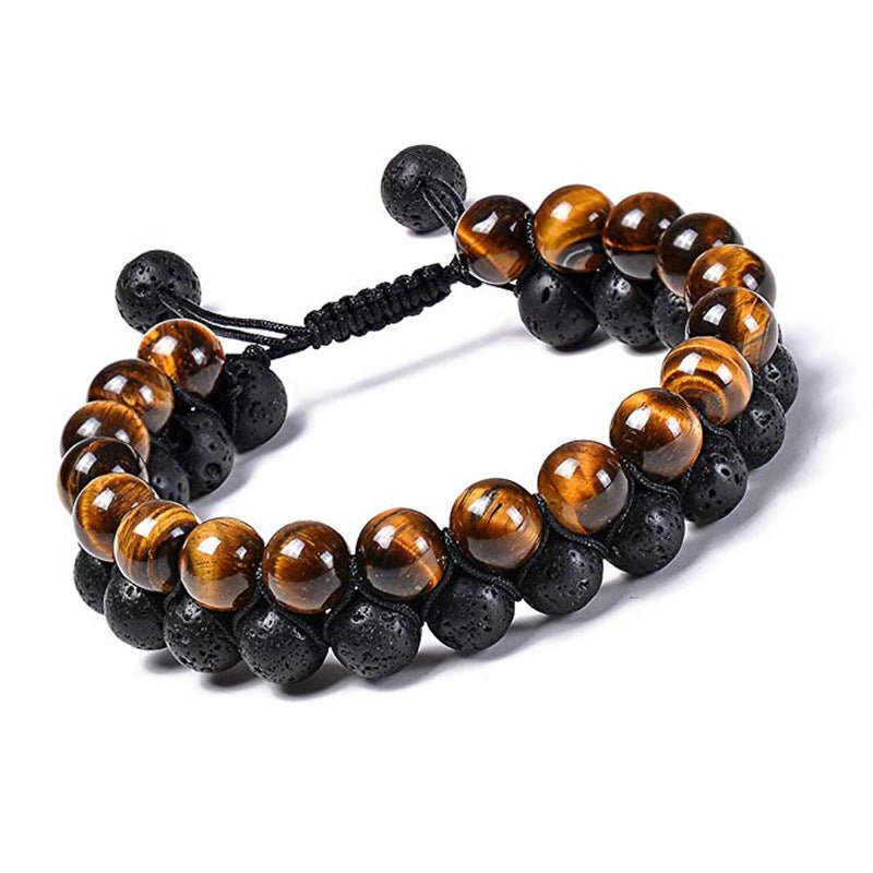 Tiger Eye Couple Bracelets Matte Black Agate Beads Bracelet | Luxury Home Accessories | Heulog Glow