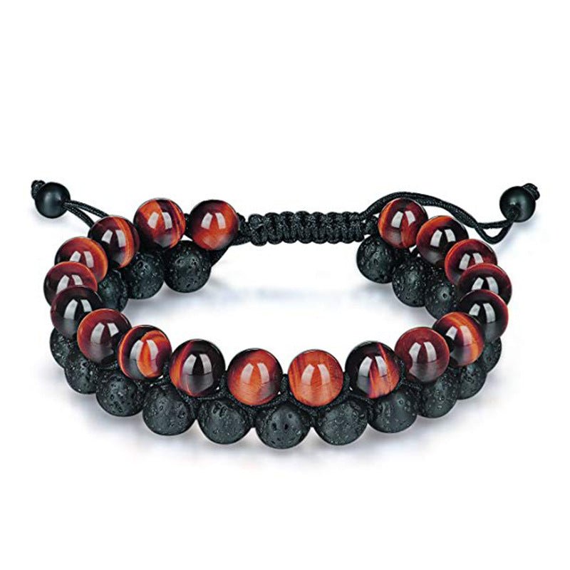 Tiger Eye Couple Bracelets Matte Black Agate Beads Bracelet | Luxury Home Accessories | Heulog Glow