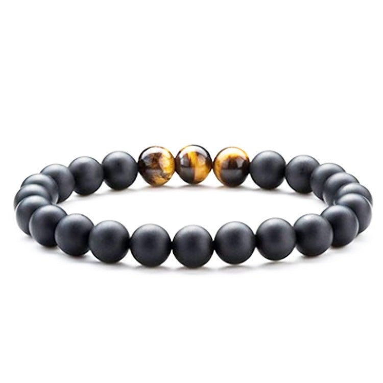 Tiger Eye Couple Bracelets Matte Black Agate Beads Bracelet | Luxury Home Accessories | Heulog Glow