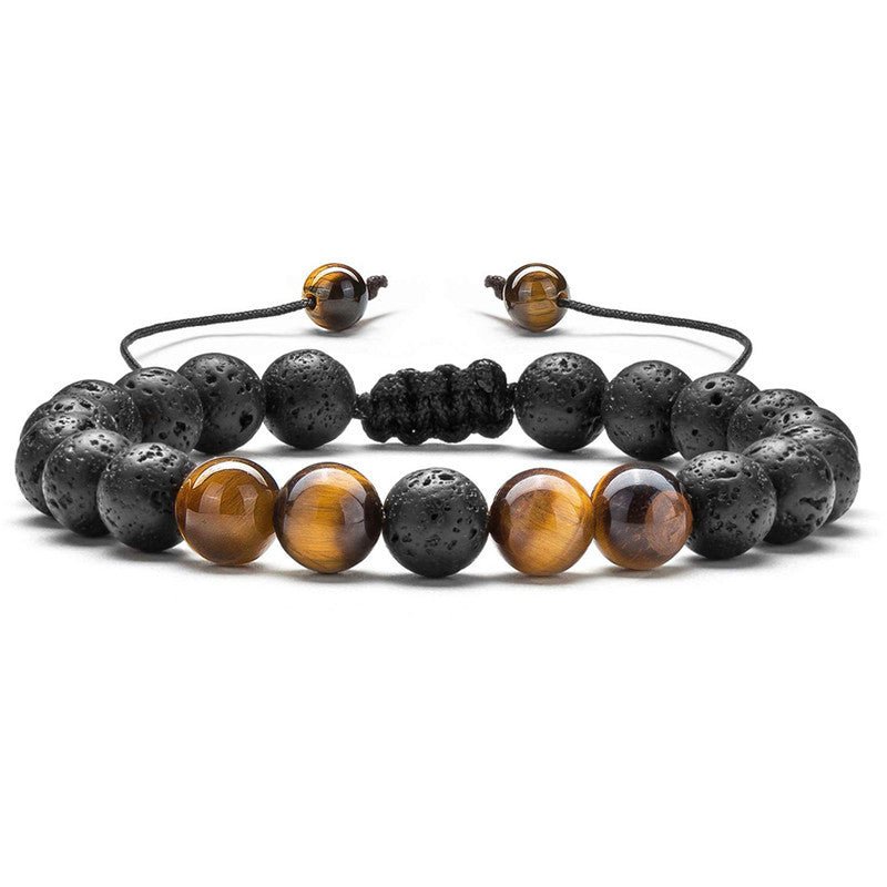 Tiger Eye Couple Bracelets Matte Black Agate Beads Bracelet | Luxury Home Accessories | Heulog Glow