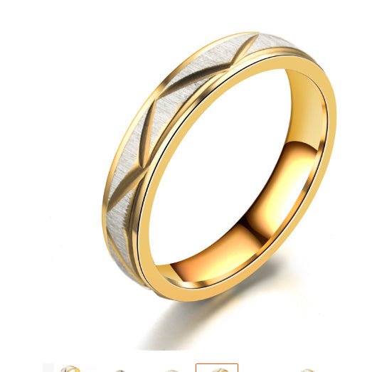 Titanium steel couple ring 24K gold stainless steel ring | Luxury Home Accessories | Heulog Glow