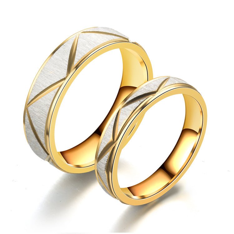Titanium steel couple ring 24K gold stainless steel ring | Luxury Home Accessories | Heulog Glow