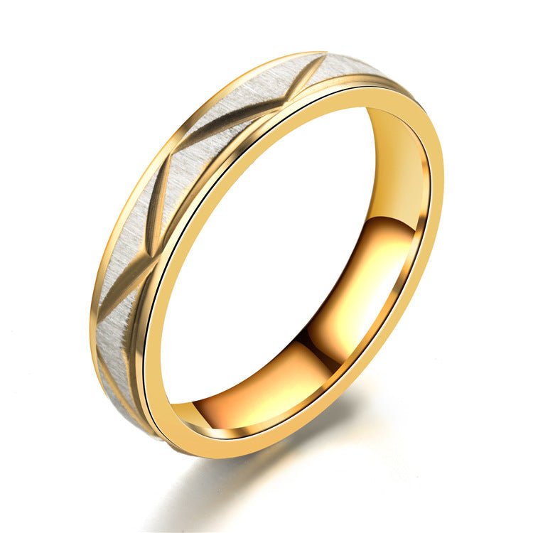 Titanium steel couple ring 24K gold stainless steel ring | Luxury Home Accessories | Heulog Glow