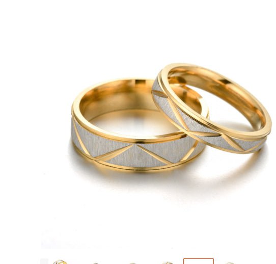Titanium steel couple ring 24K gold stainless steel ring | Luxury Home Accessories | Heulog Glow