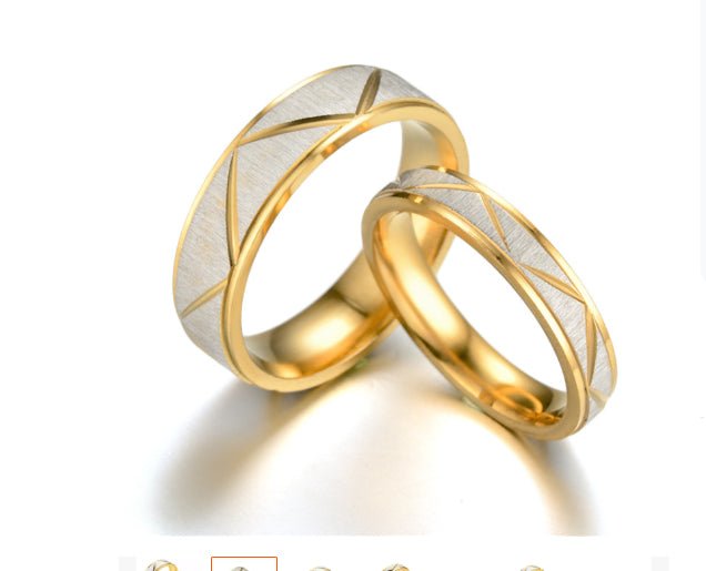 Titanium steel couple ring 24K gold stainless steel ring | Luxury Home Accessories | Heulog Glow