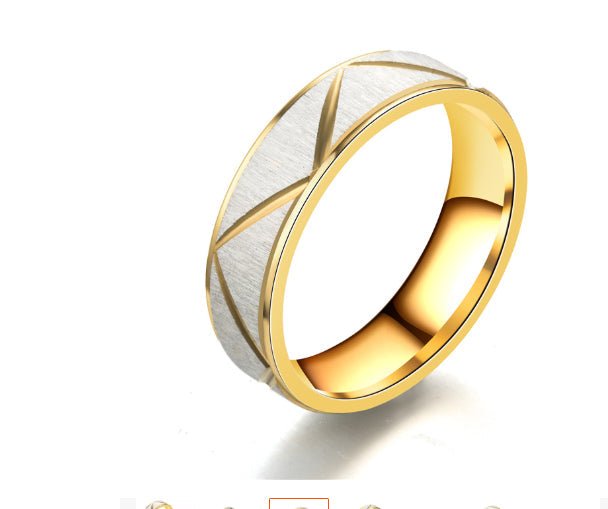 Titanium steel couple ring 24K gold stainless steel ring | Luxury Home Accessories | Heulog Glow