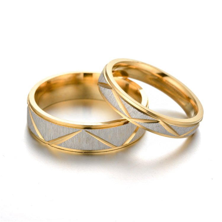 Titanium steel couple ring 24K gold stainless steel ring | Luxury Home Accessories | Heulog Glow