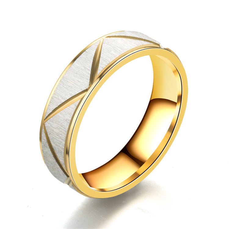 Titanium steel couple ring 24K gold stainless steel ring | Luxury Home Accessories | Heulog Glow