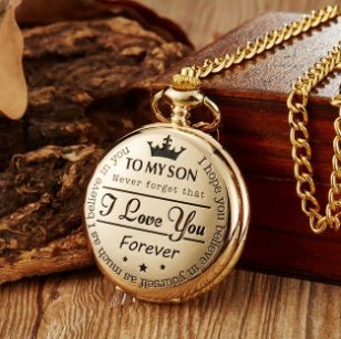 TO MY SON LOVE FOREVER Quartz Pocket Watch | Luxury Home Accessories | Heulog Glow