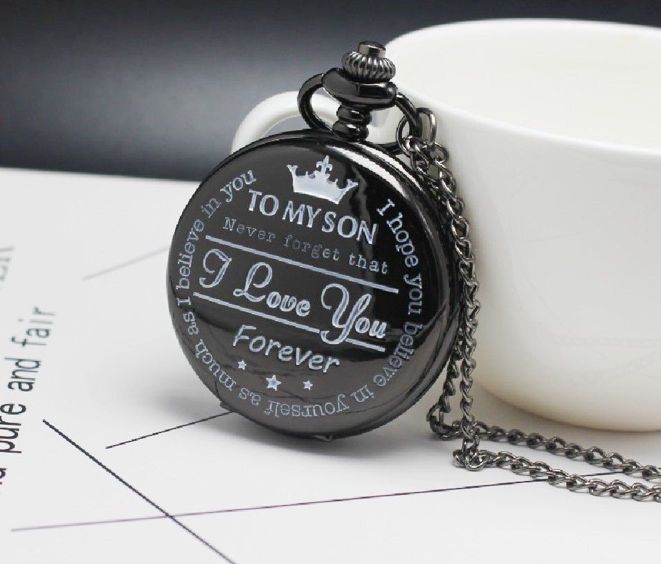 TO MY SON LOVE FOREVER Quartz Pocket Watch | Luxury Home Accessories | Heulog Glow
