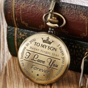 TO MY SON LOVE FOREVER Quartz Pocket Watch | Luxury Home Accessories | Heulog Glow