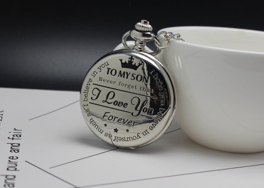 TO MY SON LOVE FOREVER Quartz Pocket Watch | Luxury Home Accessories | Heulog Glow