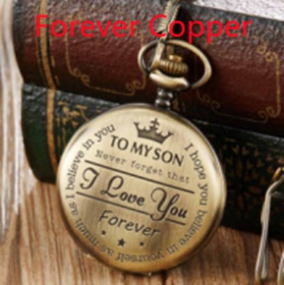 TO MY SON LOVE FOREVER Quartz Pocket Watch | Luxury Home Accessories | Heulog Glow