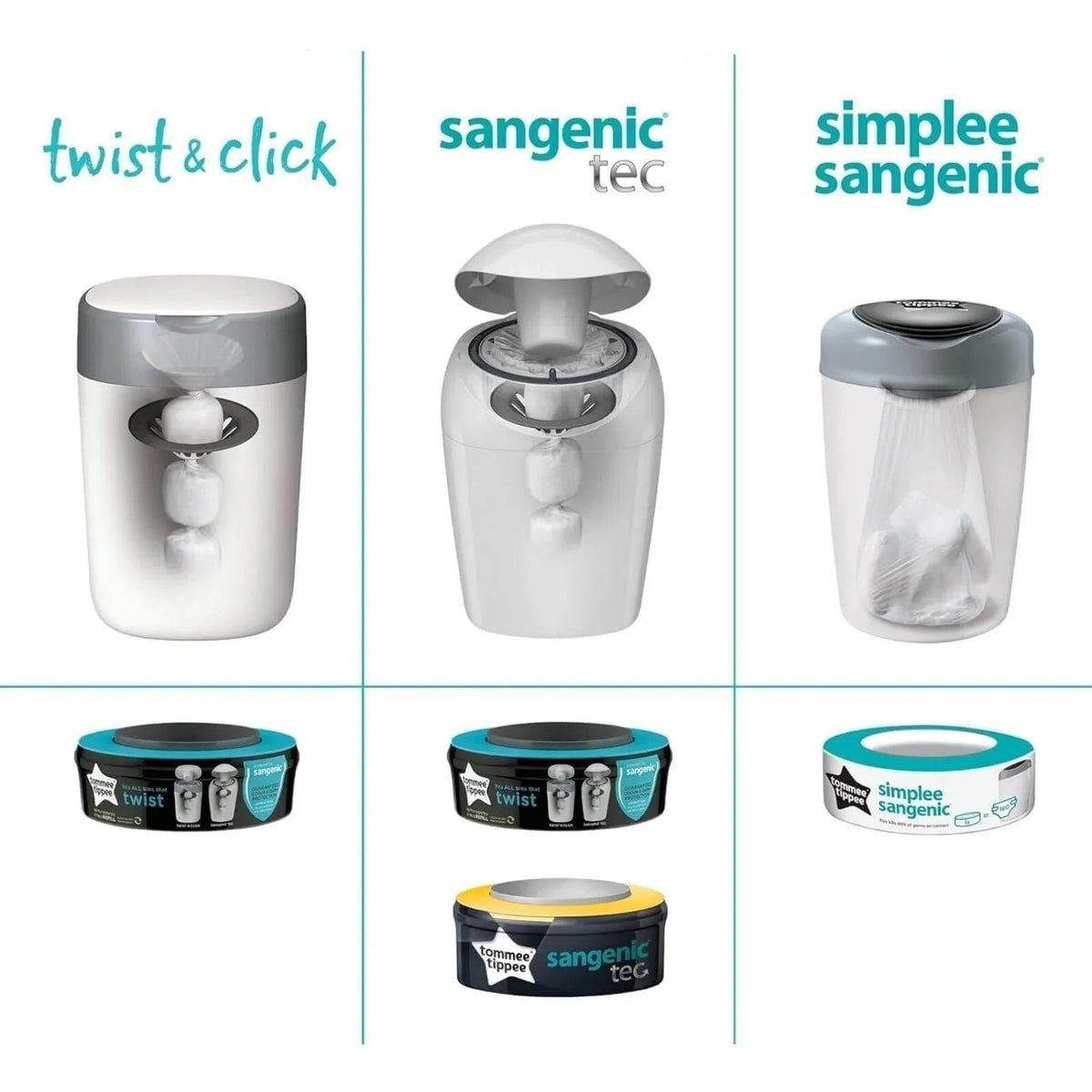 Tommee Tippee Sangenic Twist and Click Cassettes 3 pcs | Luxury Home Accessories | Heulog Glow