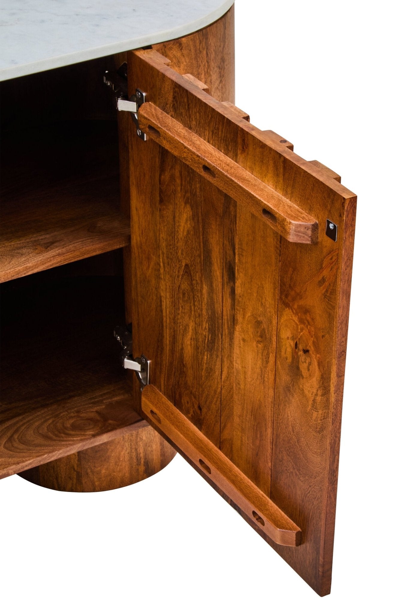 Torcino Marble and Carved Mango Wood Two Door Sideboard | Luxury Home Accessories | Heulog Glow