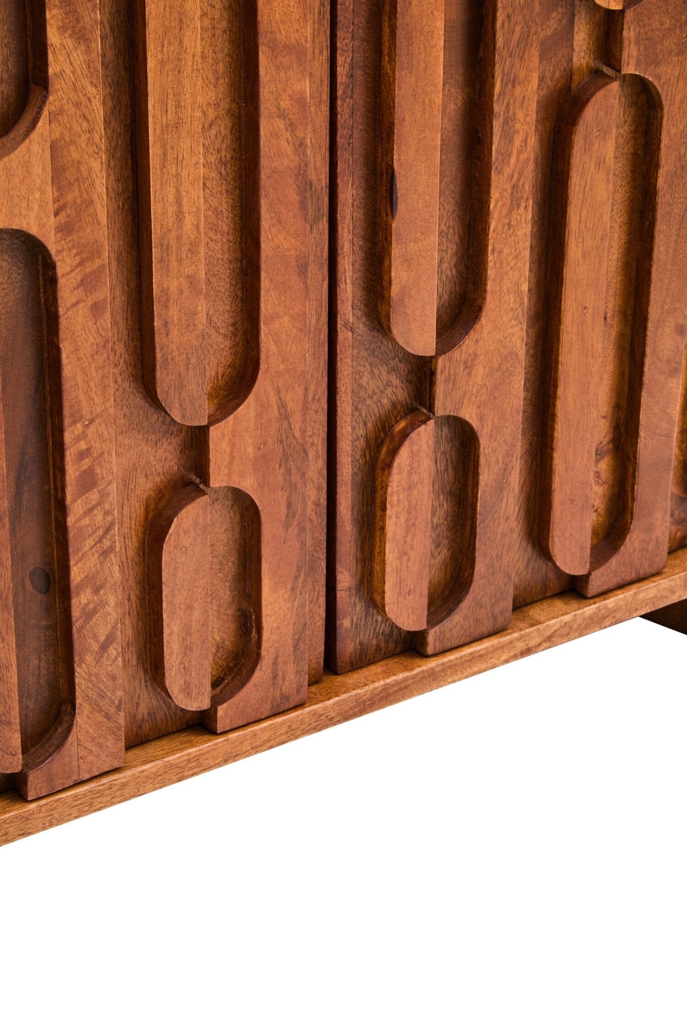 Torcino Marble and Carved Mango Wood Two Door Sideboard | Luxury Home Accessories | Heulog Glow