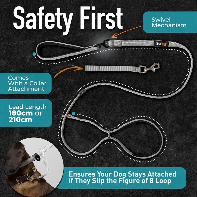 Total Pet Swivel Flat Figure 8 Dog Lead 210cm - RSP £23.99 | Luxury Home Accessories | Heulog Glow