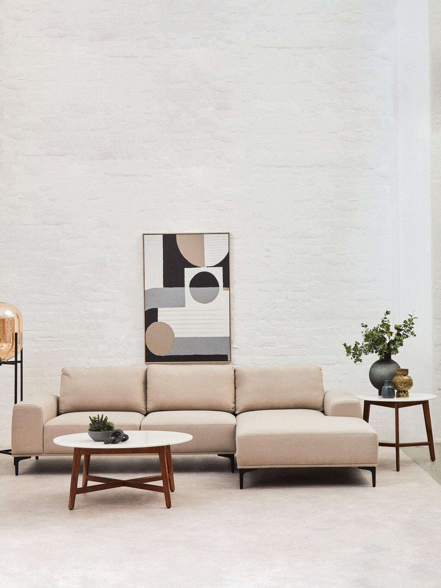 Toulon 3 Seat Grey Fabric Right Chaise Sofa | Luxury Home Accessories | Heulog Glow