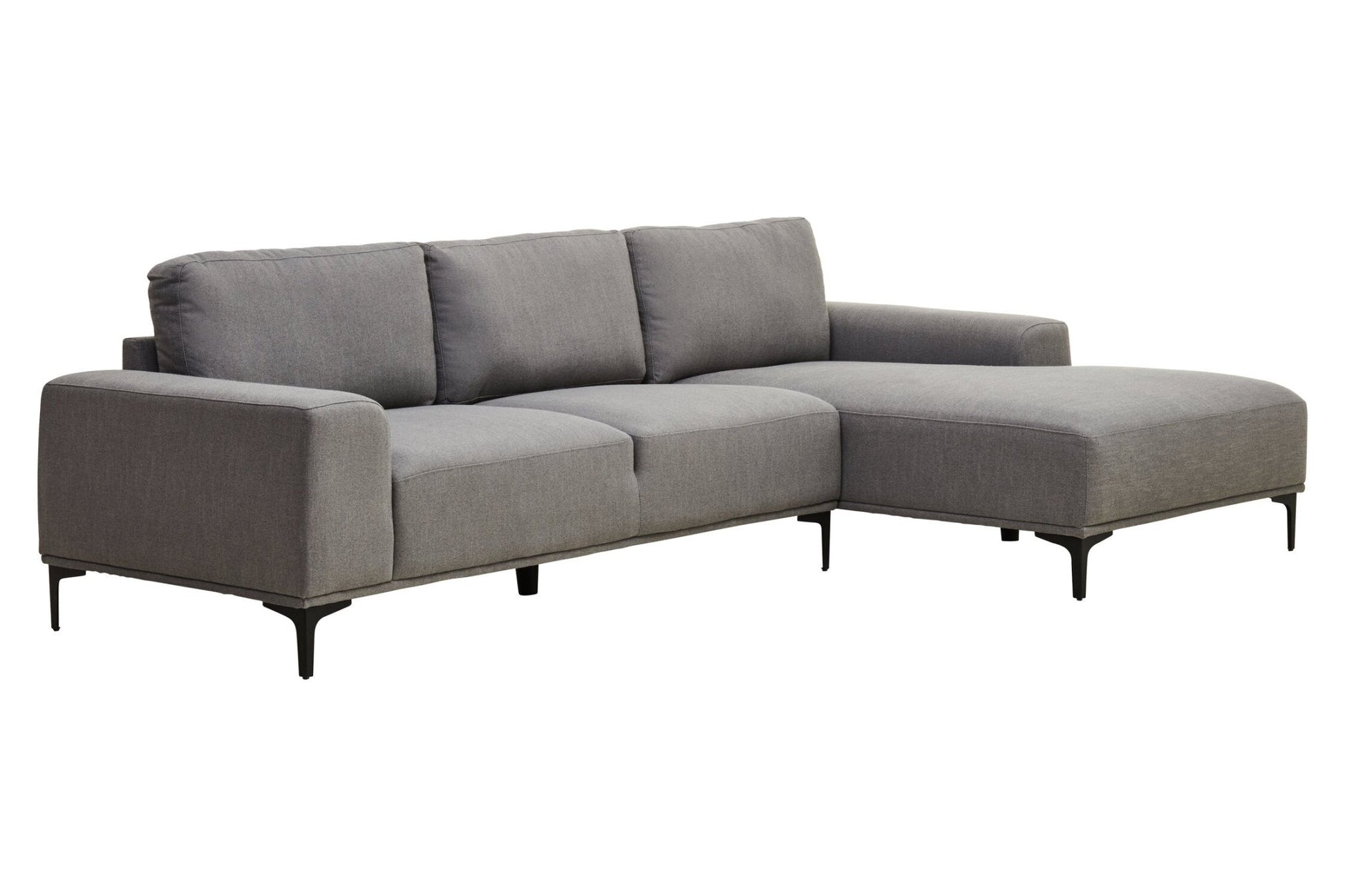 Toulon 3 Seat Grey Fabric Right Chaise Sofa | Luxury Home Accessories | Heulog Glow