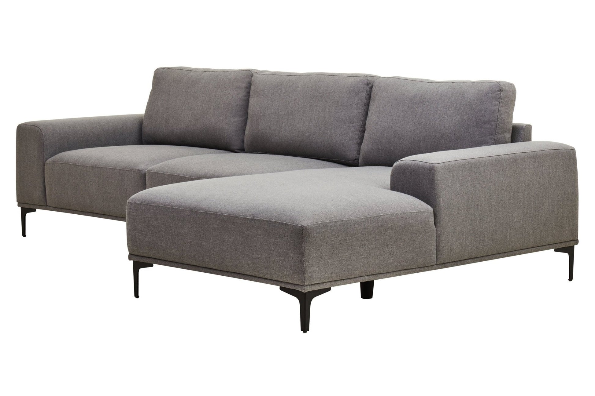 Toulon 3 Seat Grey Fabric Right Chaise Sofa | Luxury Home Accessories | Heulog Glow