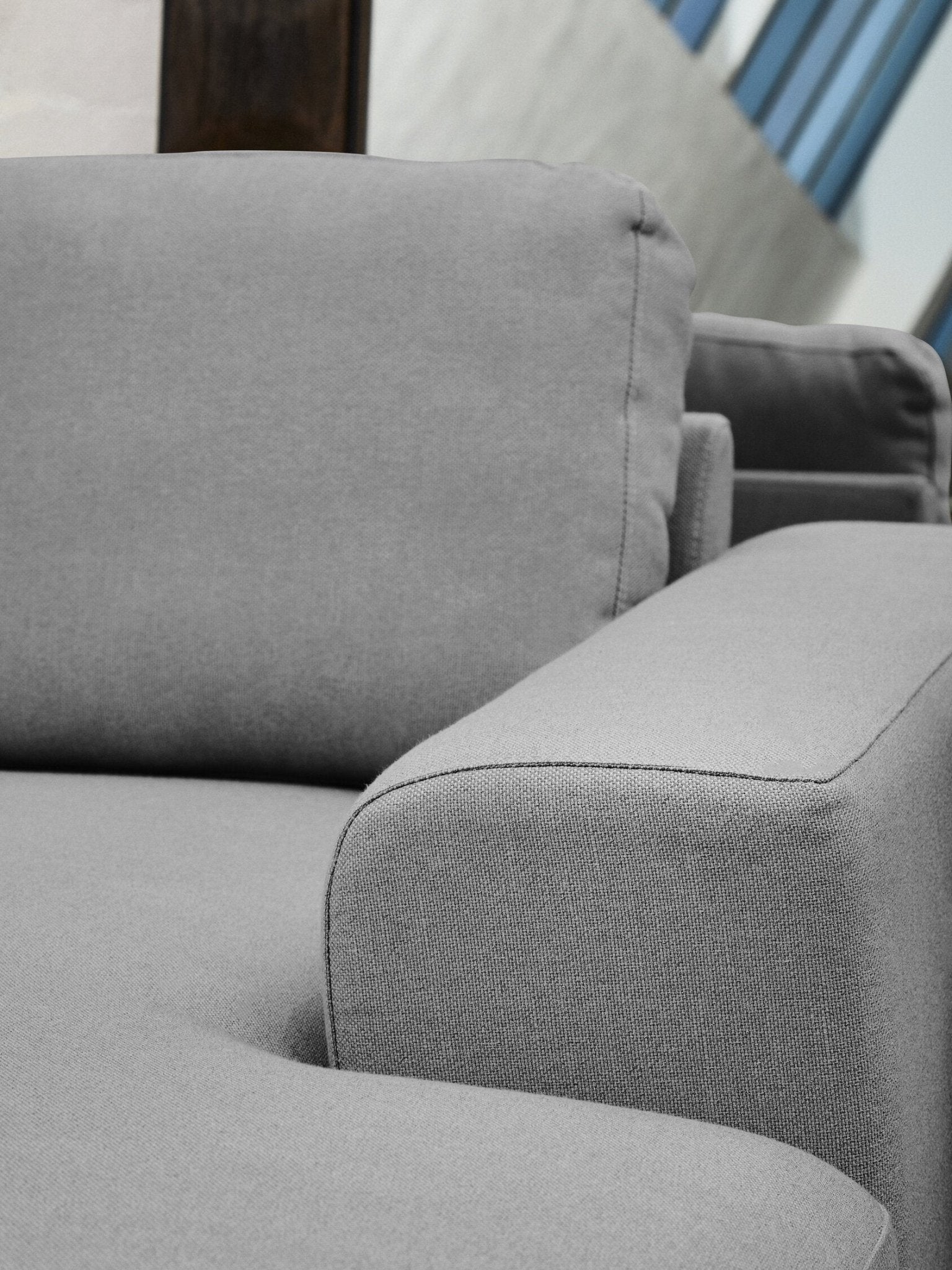 Toulon 3 Seat Grey Fabric Right Chaise Sofa | Luxury Home Accessories | Heulog Glow