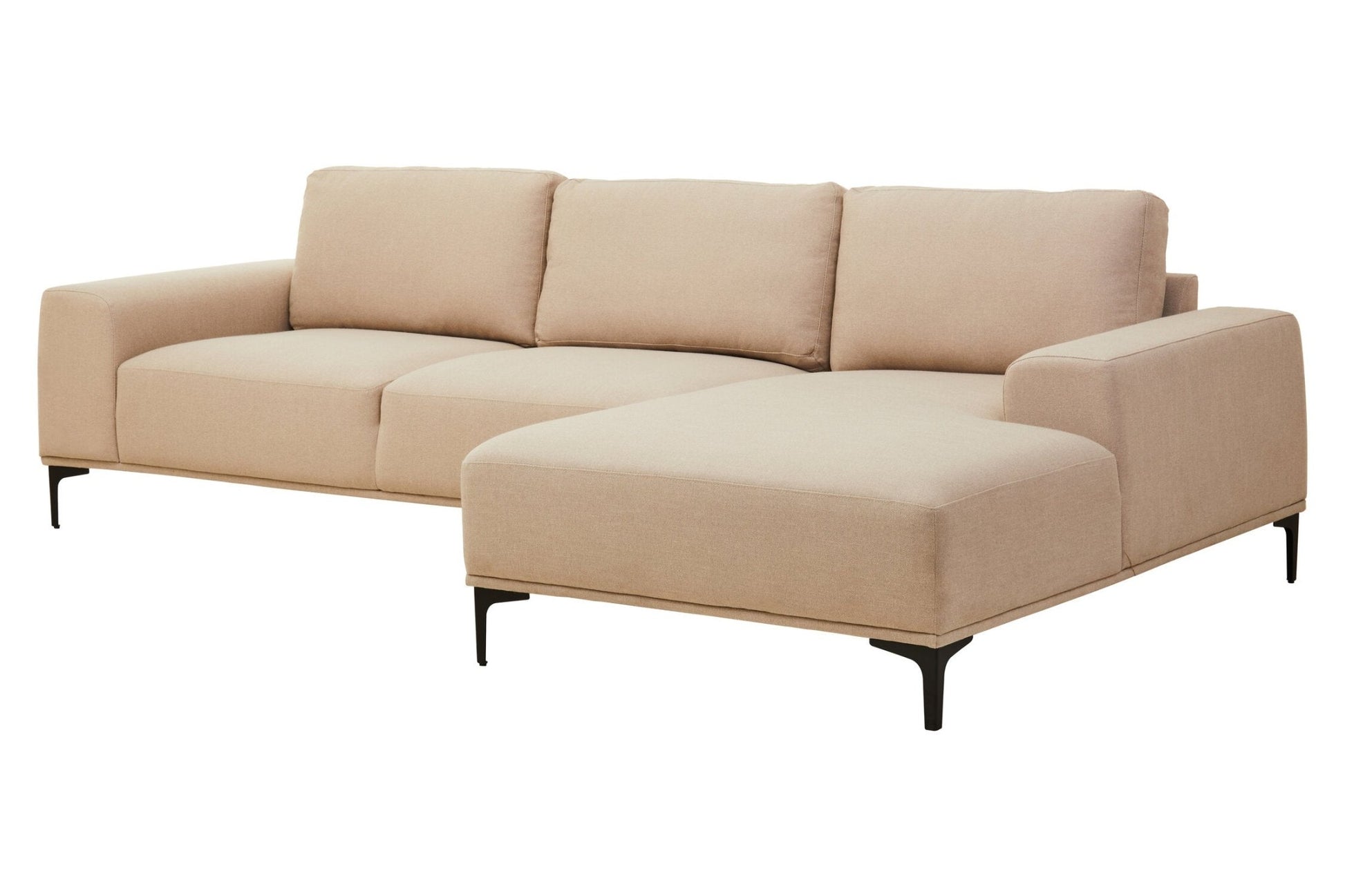 Toulon 3 Seat Natural Fabric Right Chaise Sofa | Luxury Home Accessories | Heulog Glow