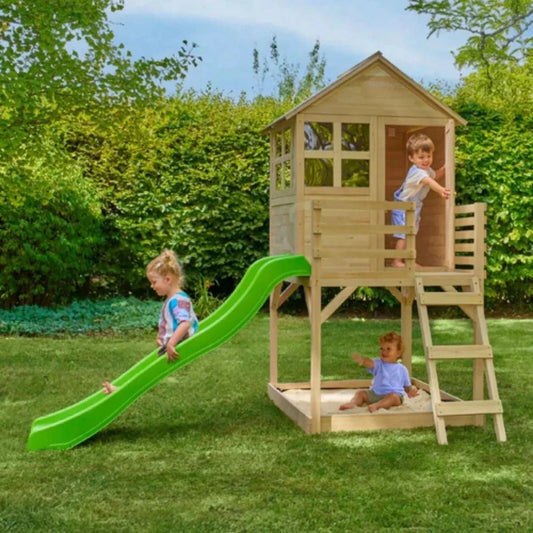 TP Buttercup Wooden Playhouse with Deck & 6ft Slide | Luxury Home Accessories | Heulog Glow