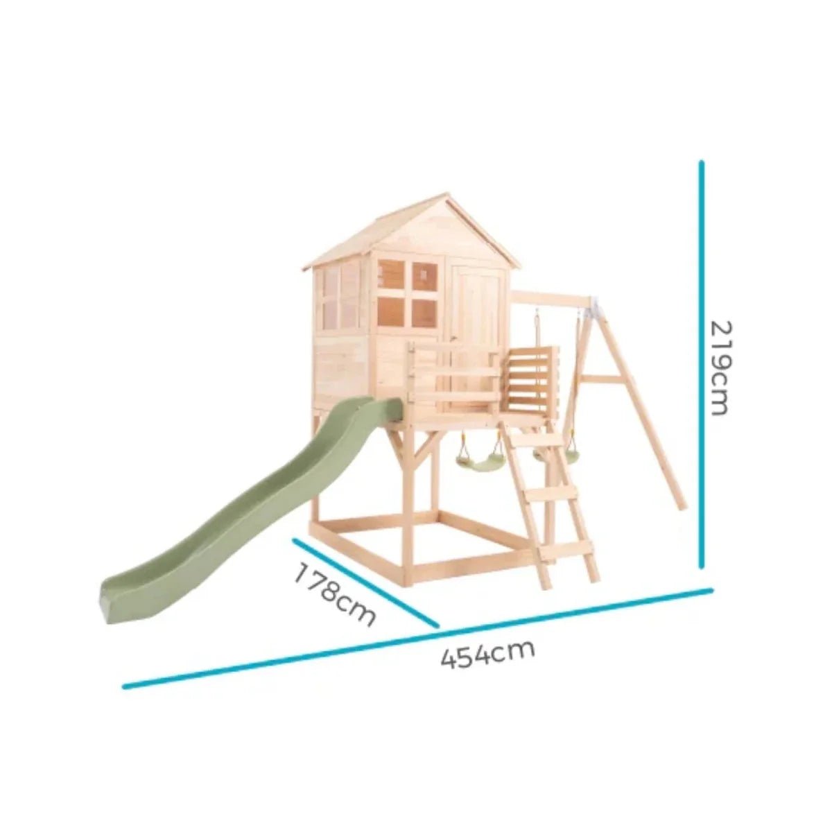 TP Buttercup Wooden Playhouse with Deck Slide & Double Swing Arm | Luxury Home Accessories | Heulog Glow