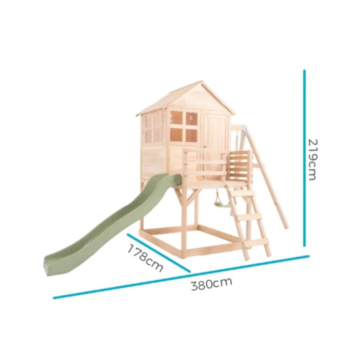 TP Buttercup Wooden Playhouse with Deck Slide & Swing Arm | Luxury Home Accessories | Heulog Glow