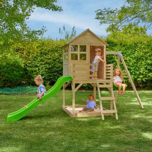 TP Buttercup Wooden Playhouse with Deck Slide & Swing Arm | Luxury Home Accessories | Heulog Glow