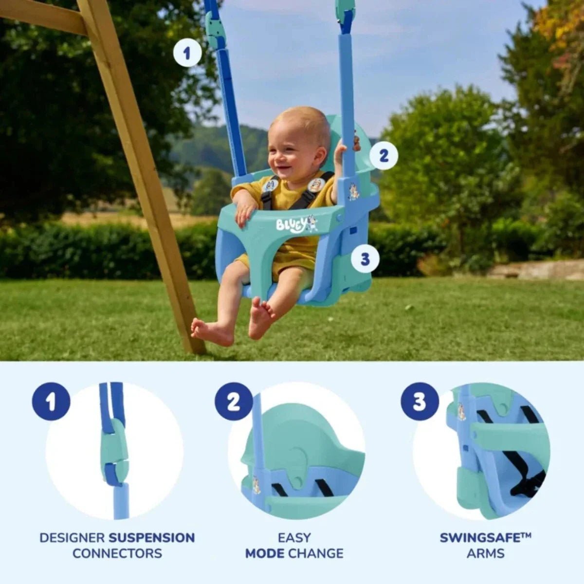 TP Forest Acorn Growable Swing Set with Bluey Quadpod | Luxury Home Accessories | Heulog Glow