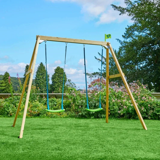 TP Forest Wooden Double Swing Set | Luxury Home Accessories | Heulog Glow
