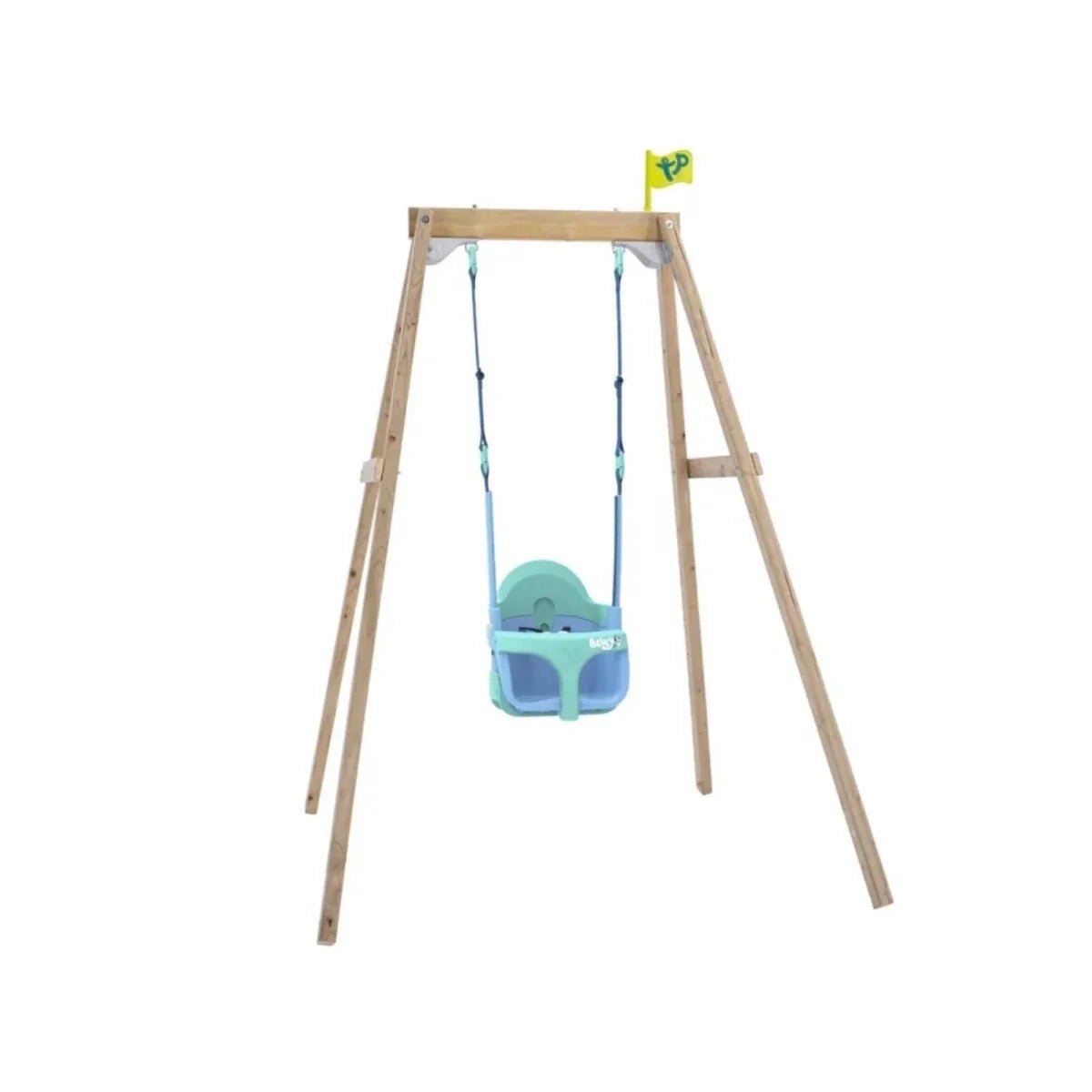 TP Forest Wooden Single Swing with Bluey Quadpod | Luxury Home Accessories | Heulog Glow