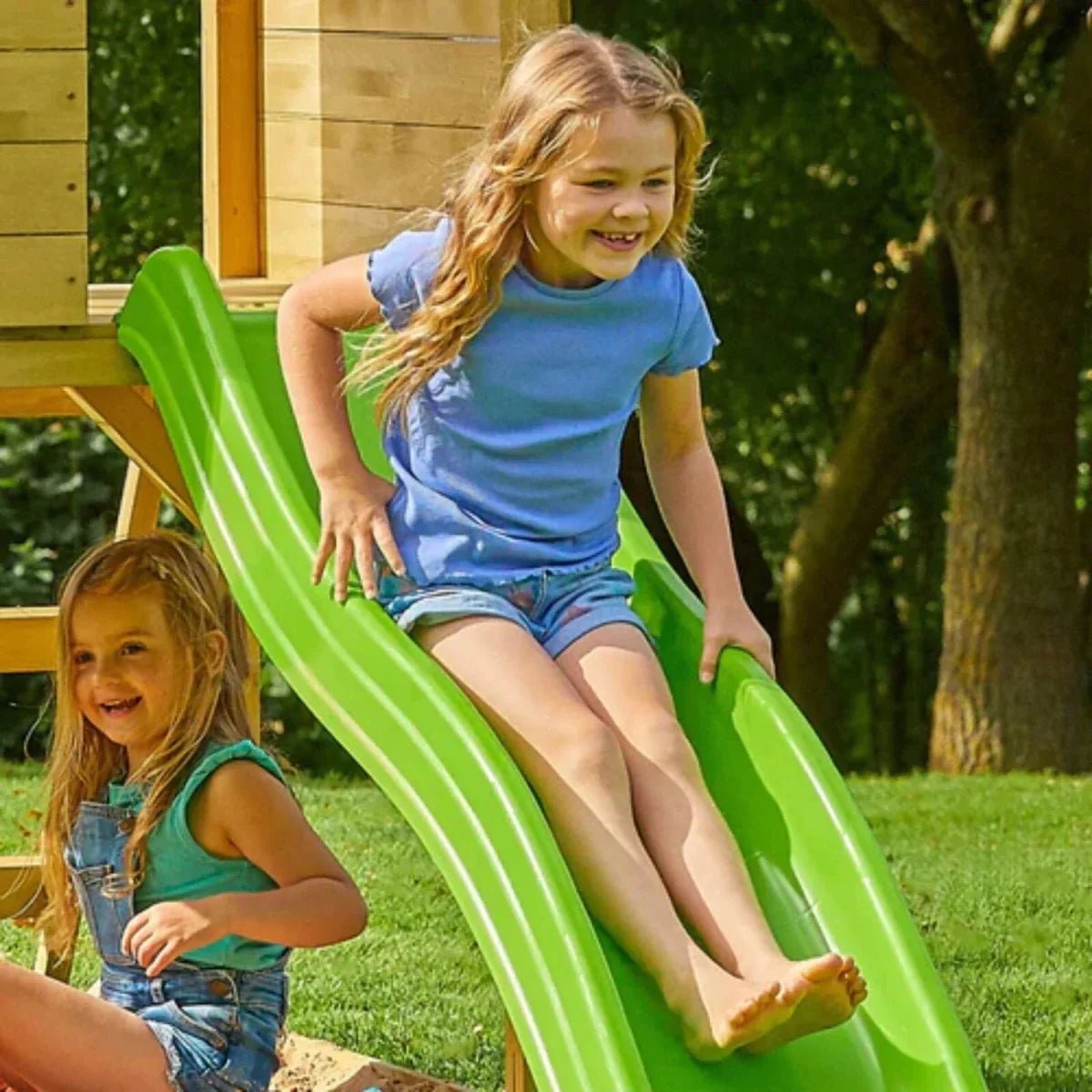 TP Treehouse Set with Slide & Bluey Quadpod Single Swing | Luxury Home Accessories | Heulog Glow