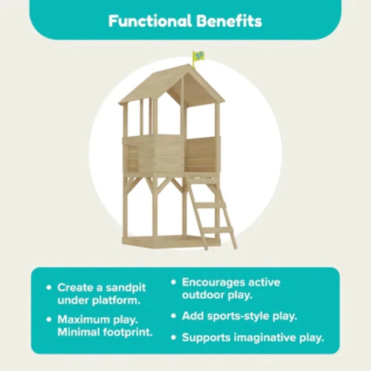 TP Treehouse Set with Slide & Bluey Quadpod Single Swing | Luxury Home Accessories | Heulog Glow