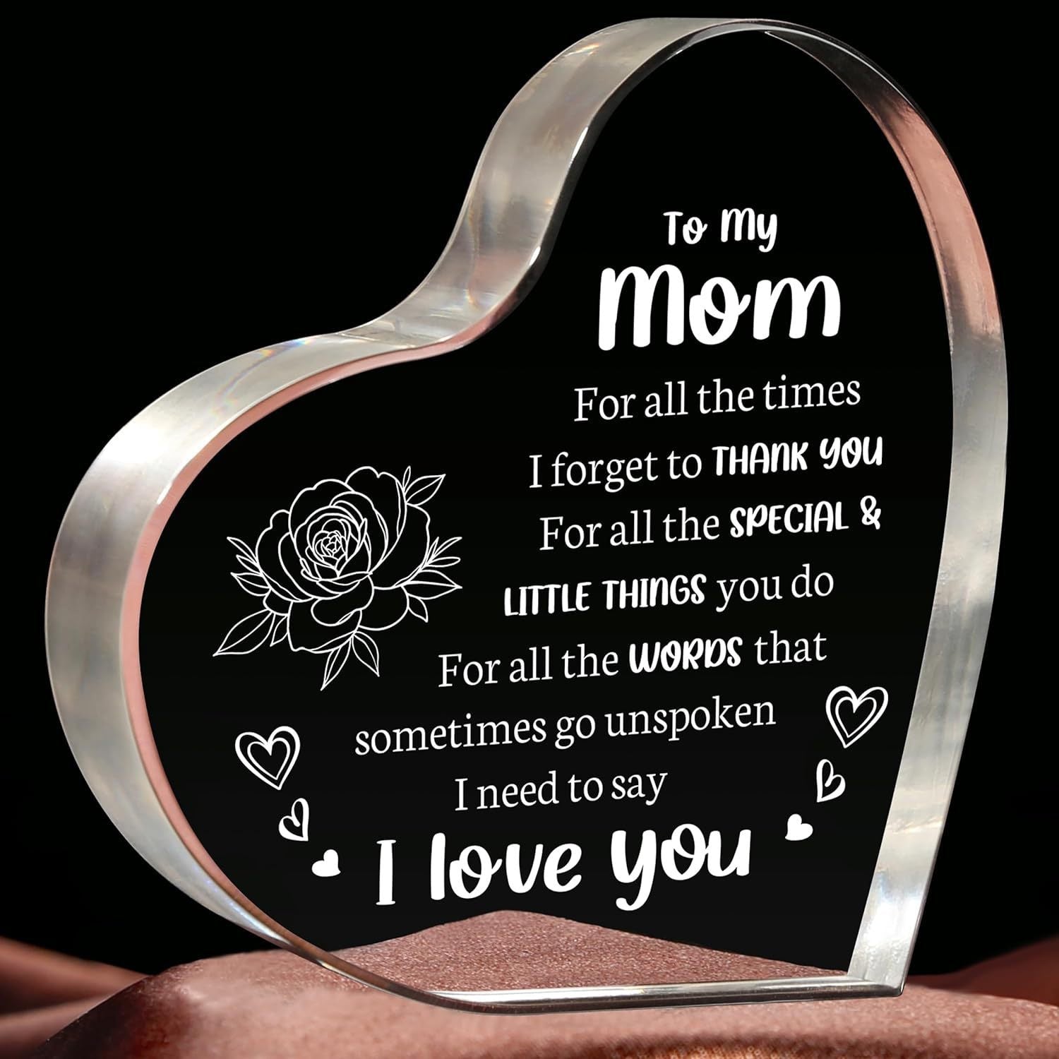 Transparent Love Acrylic Mother's Day Gift Table Decorative Ornaments | Luxury Home Accessories | Heulog Glow