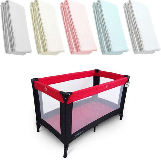 Travel Cot Fitted Sheet 100% Cotton 95x65cm | Luxury Home Accessories | Heulog Glow