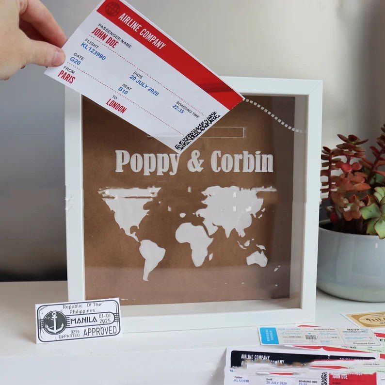 Travel Ticket Memory Box Valentine's Day Gift | Luxury Home Accessories | Heulog Glow