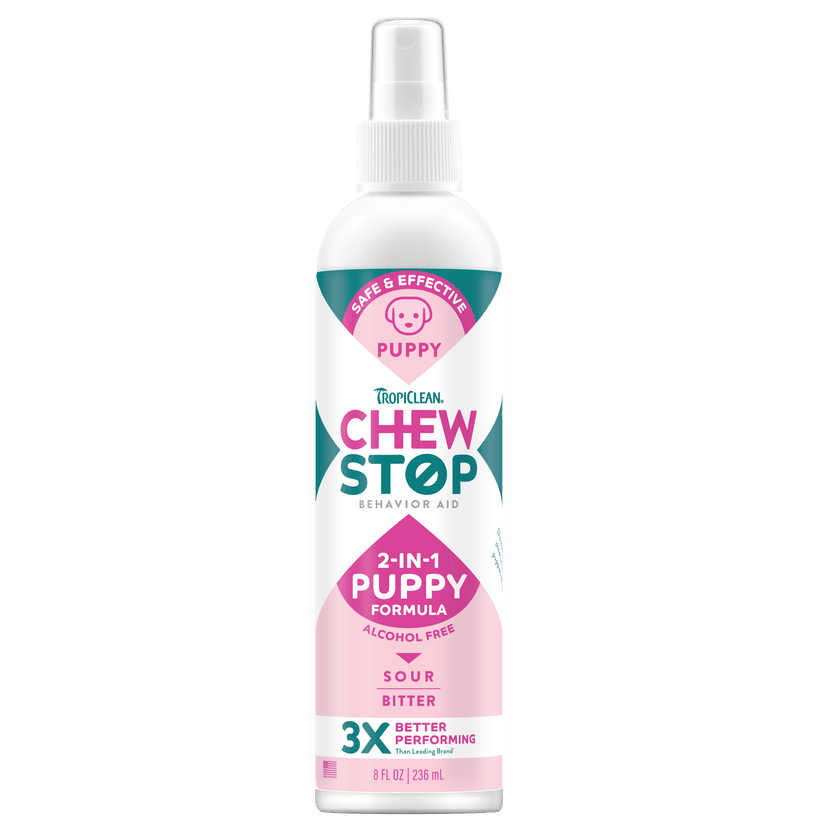 TropiClean Chew Stop Behavior Aid Puppy Spray | Luxury Home Accessories | Heulog Glow