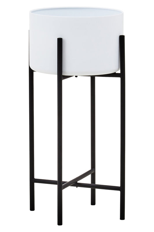 Trosa Large White And Black Floor Standing Planter | Luxury Home Accessories | Heulog Glow