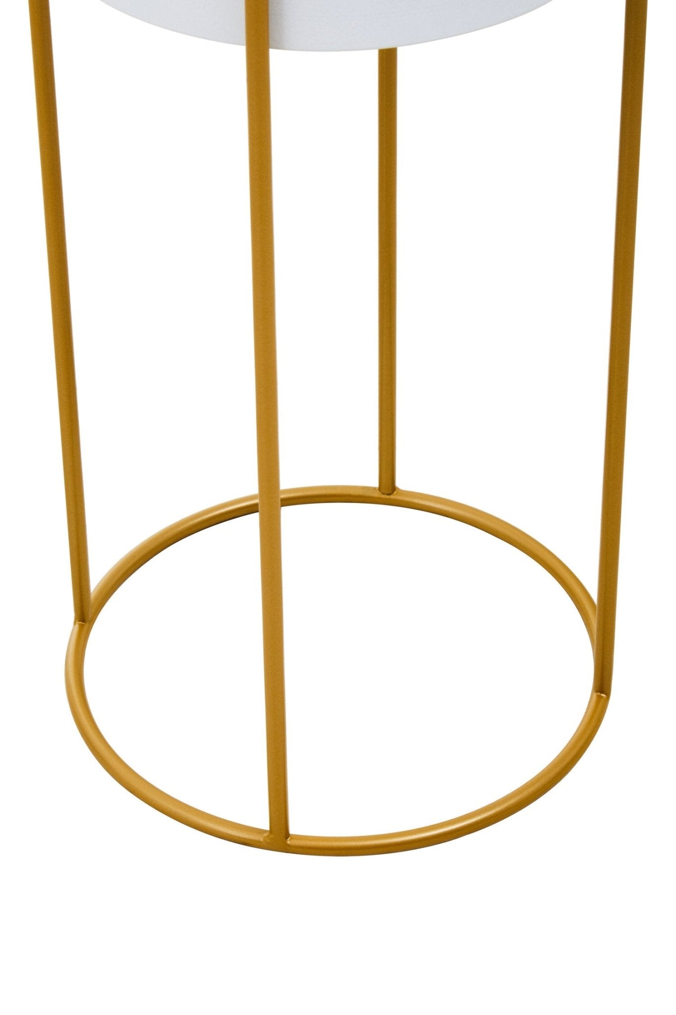 Trosa Large White And Gold Floor Standing Planter | Luxury Home Accessories | Heulog Glow