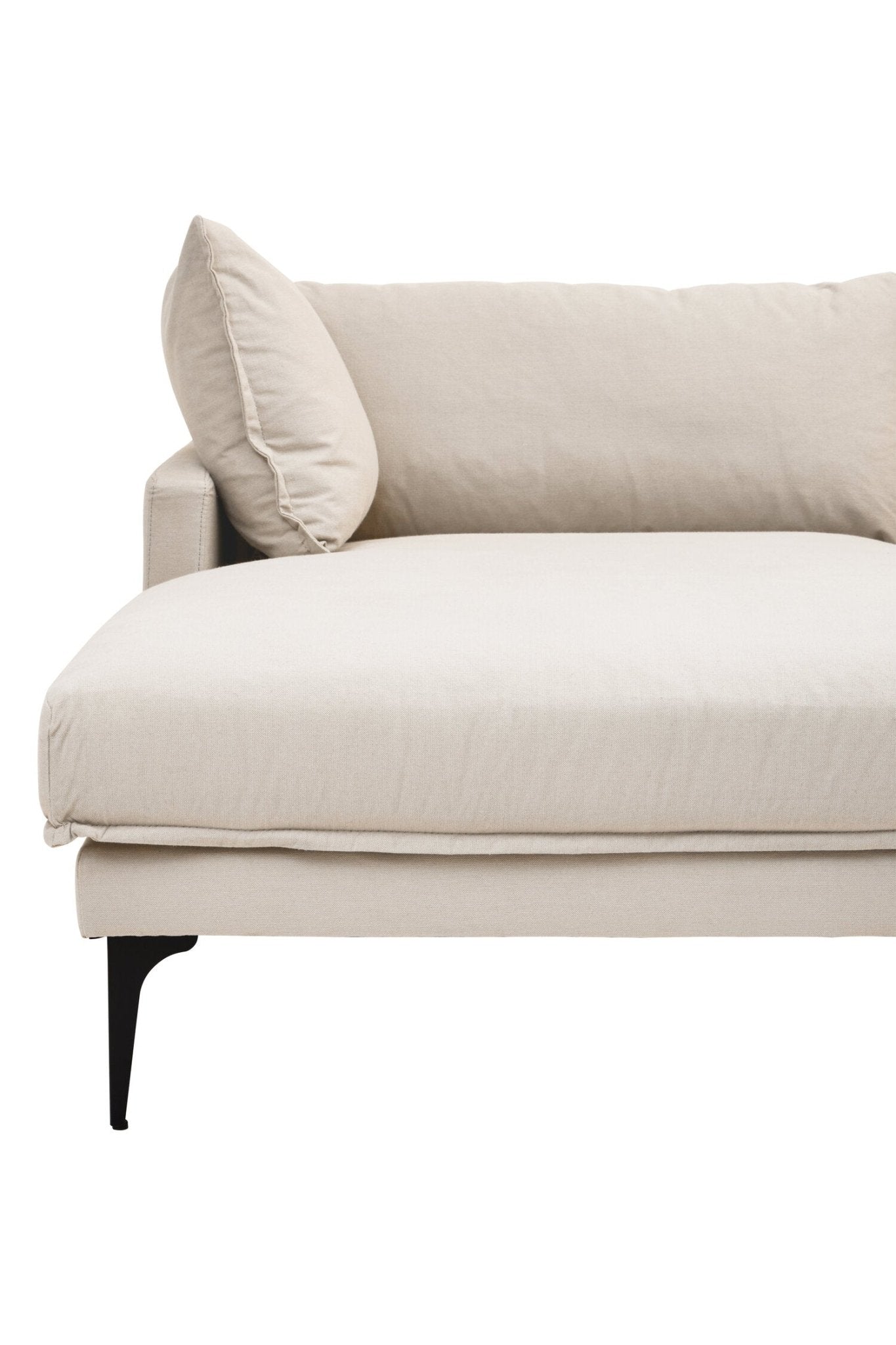 Troyes Cream Three Seat Left Chaise Sofa | Luxury Home Accessories | Heulog Glow