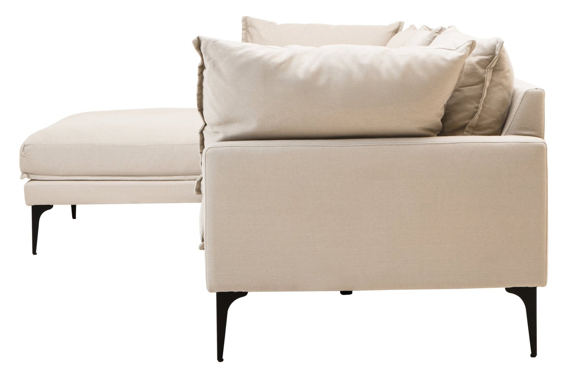 Troyes Cream Three Seat Left Chaise Sofa | Luxury Home Accessories | Heulog Glow