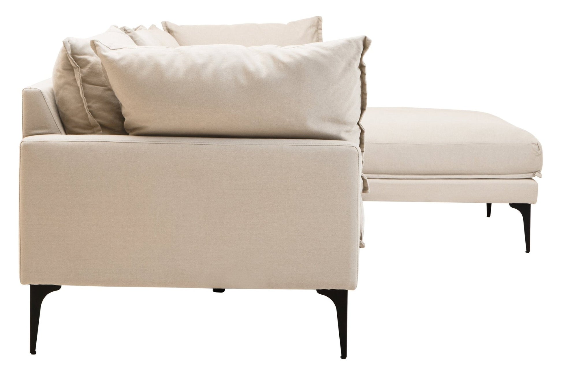 Troyes Cream Three Seat Right Chaise Sofa | Luxury Home Accessories | Heulog Glow