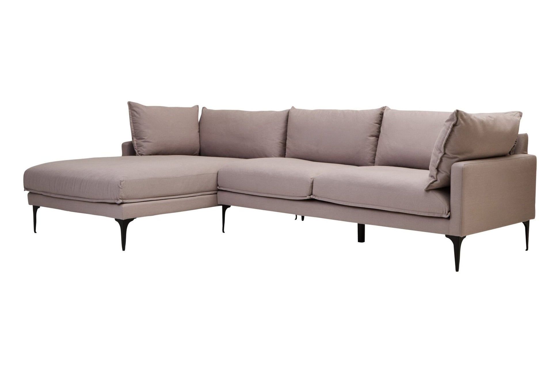 Troyes Grey Three Seat Left Chaise Sofa | Luxury Home Accessories | Heulog Glow