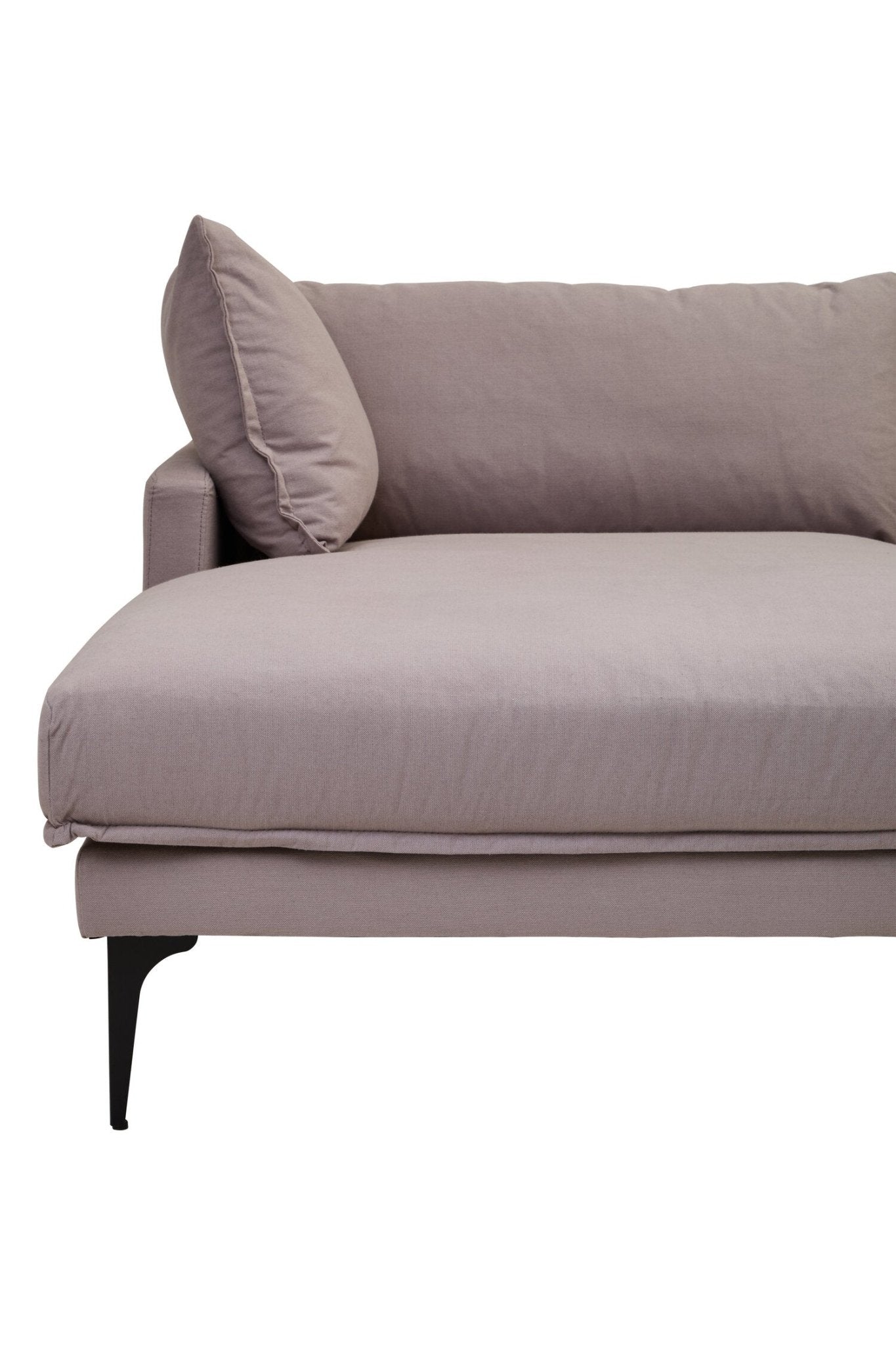 Troyes Grey Three Seat Left Chaise Sofa | Luxury Home Accessories | Heulog Glow