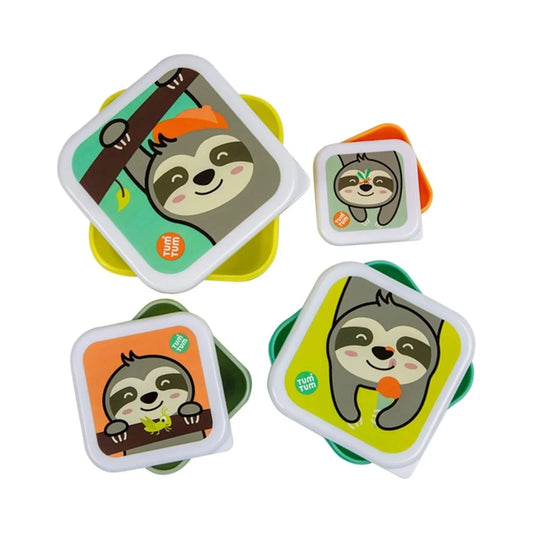 TUM TUM Nesting Snack Pots Pack of 4 - Stanley Sloth | Luxury Home Accessories | Heulog Glow