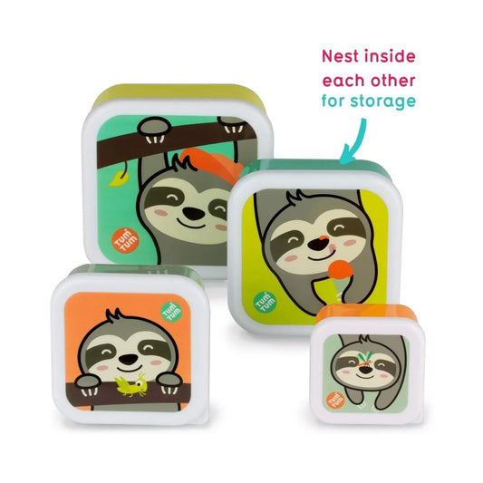 TUM TUM Nesting Snack Pots Pack of 4 - Stanley Sloth | Luxury Home Accessories | Heulog Glow