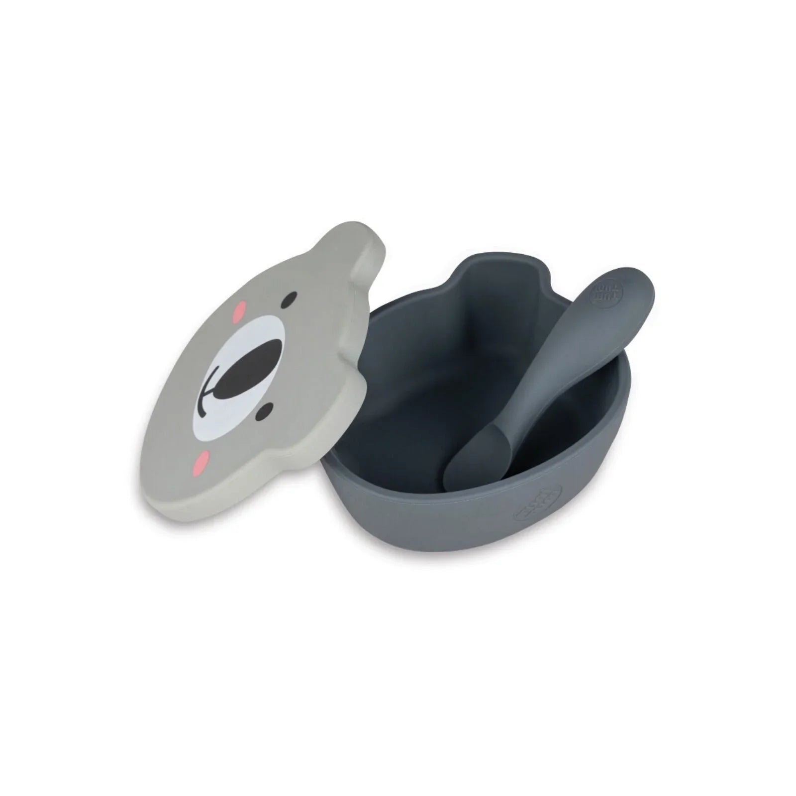 TUM TUM Silicone Weaning Bowl & Spoon Set Kev Koala - Grey | Luxury Home Accessories | Heulog Glow