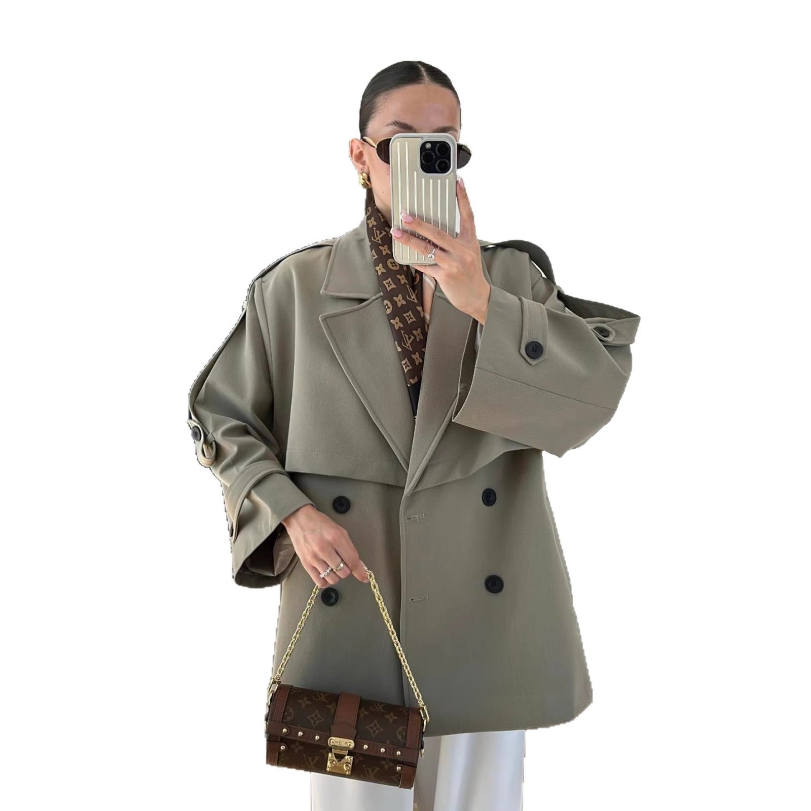 Turn-down Collar Fitted Waist Figure-flattering Elegant Single-breasted Trench Coat | Luxury Home Accessories | Heulog Glow